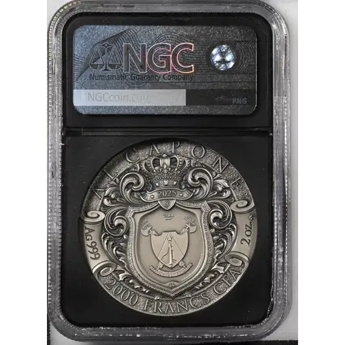 2025 - 2oz Al Capone ~ Gilt Silver Coin - Cameroon S2000F - NGC MS70 (D-7)